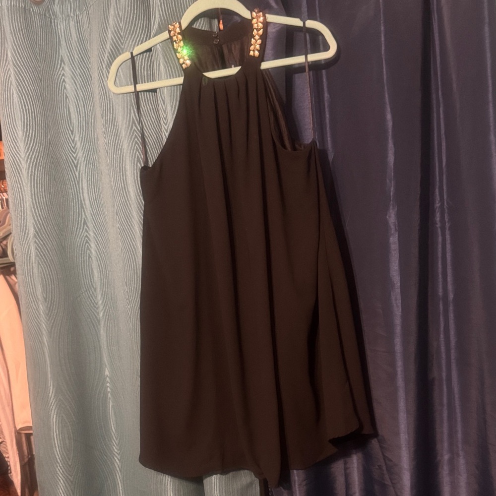 One Clothing Black Halter Mini Dress